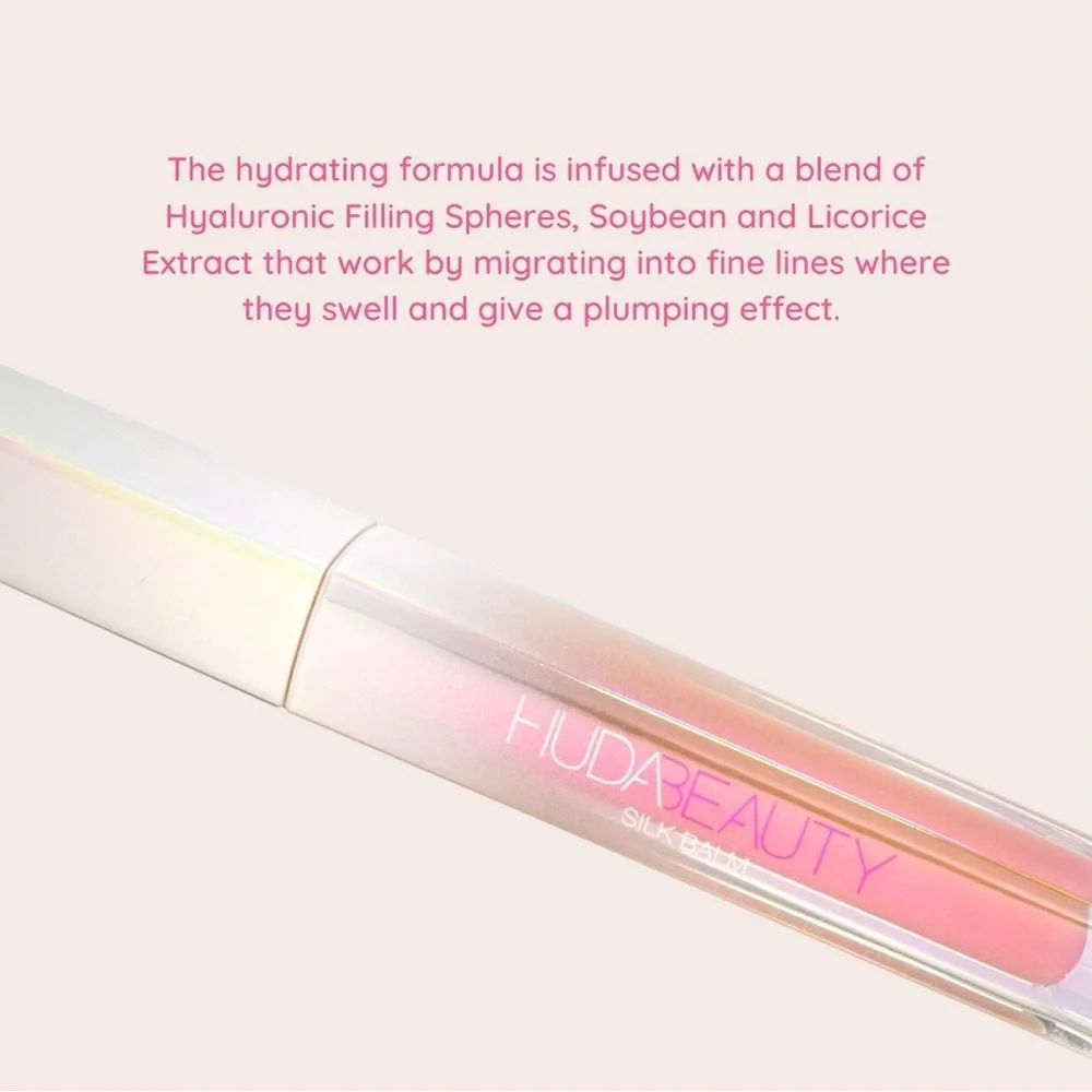 Huda Beauty Silk Balm Hydra-Plumping Lip Balm - shade Blush 1.8ml / 0.06 oz NWOB
